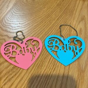 Baby Shower/ Gender Reveal Girl or Boy Baby Metal ornaments